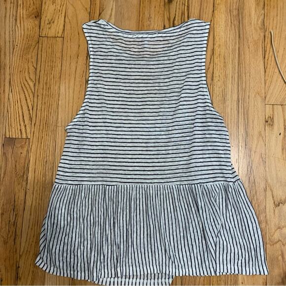 Three dots linen blend striped top - Picture 3 of 7